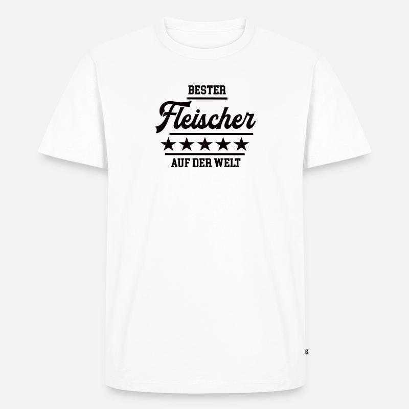 Bester Fleischer Weltbester Schlachter Fleischerei - Männer Premium Bio T-Shirt - Weiß