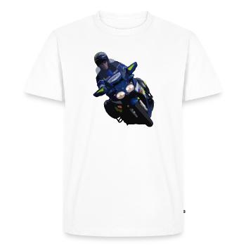Motard Gendarmerie - T-shirt Premium bio Homme - blanc - Devant - Nico (187cm)