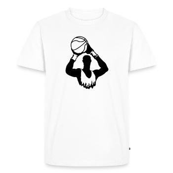 Basket-ball - T-shirt Premium bio Homme - blanc - Devant - Nico (187cm)