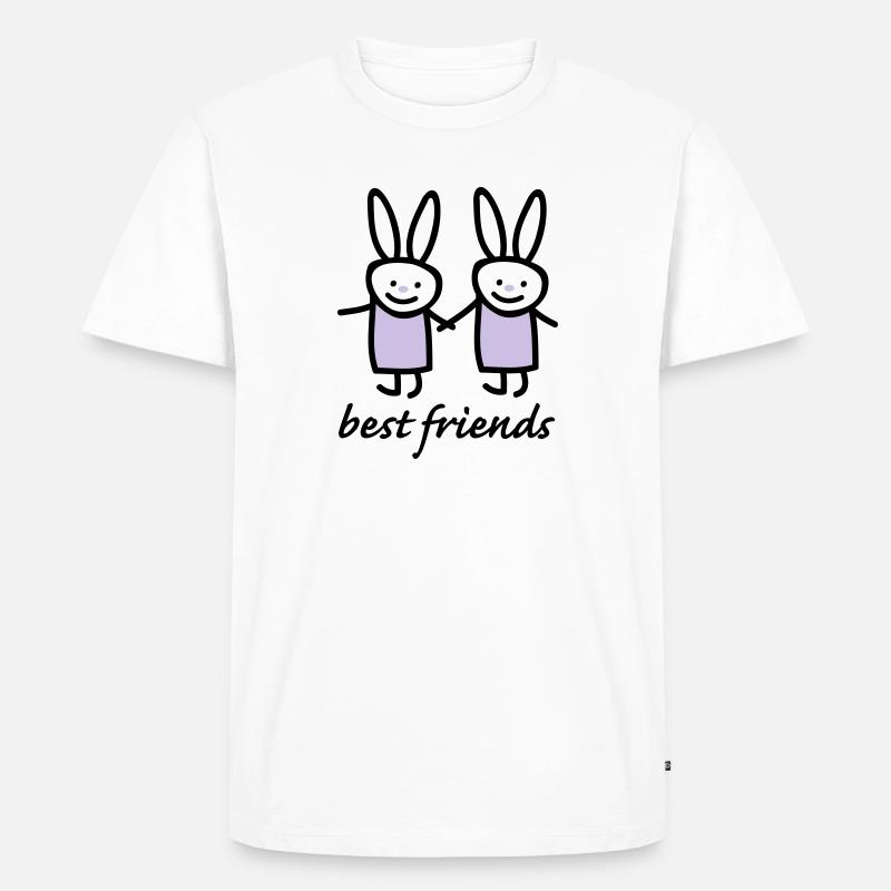 Beste Freunde Hasen - Männer Premium Bio T-Shirt - Weiß