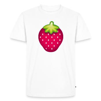 Smiley Strawberry - T-shirt Premium bio Homme - blanc - Devant - Nico (187cm)