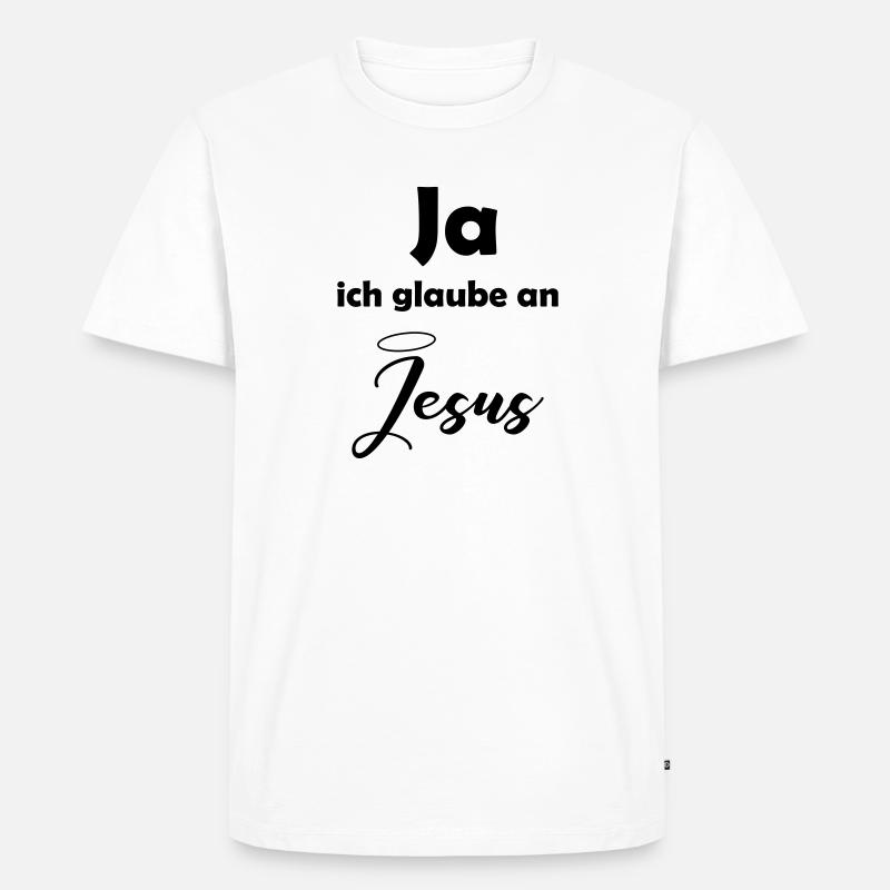 glaube_an_jesus - Männer Premium Bio T-Shirt - Weiß