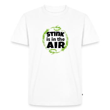 La puanteur est dans l'air - la puanteur est dans l'air - T-shirt Premium bio Homme - blanc - Devant - Nico (187cm)