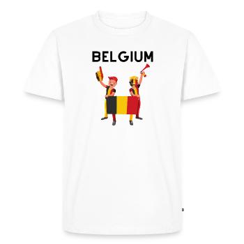 DIABLES ROUGE BELGIQUE - T-shirt Premium bio Homme - blanc - Devant - Nico (187cm)