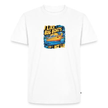 J’aime les gros bateaux et je ne peux pas mentir la conception de chemises - T-shirt Premium bio Homme - blanc - Devant - Nico (187cm)