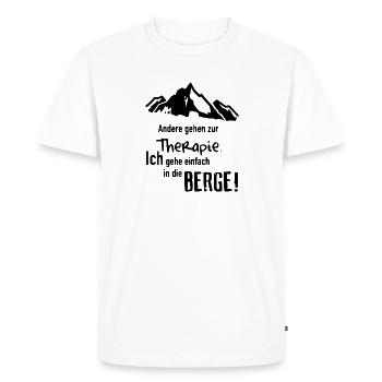 Montagnes comme thérapie - motif noir - T-shirt Premium bio Homme - blanc - Devant - Nico (187cm)