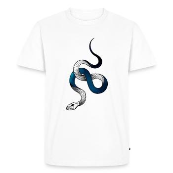 Cosmos Snake - Men's Premium Organic T-Shirt - white - Front - Nico (187cm)