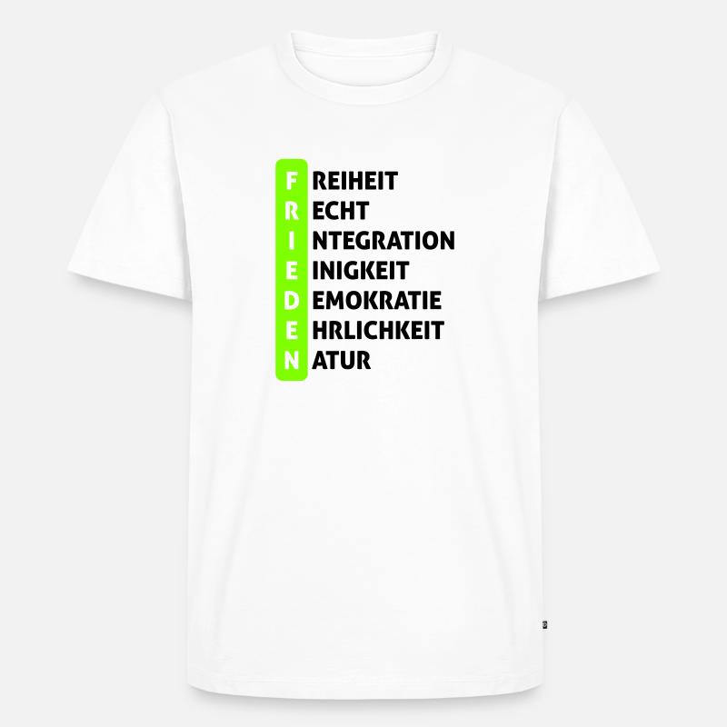F R I E D E N - Männer Premium Bio T-Shirt - Weiß