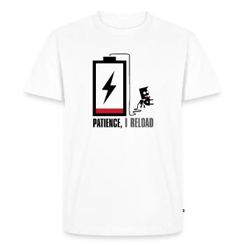 Patience, i reload... - Men's Premium Organic T-Shirt - white - Front - Nico (187cm)