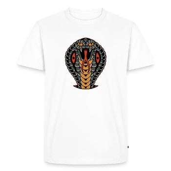 Style de tatouage à l’ancienne Cobra Snake - T-shirt Premium bio Homme - blanc - Devant - Nico (187cm)
