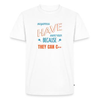 father gift idea humor present c plus plus funny - Men's Premium Organic T-Shirt - white - Front - Nico (187cm)