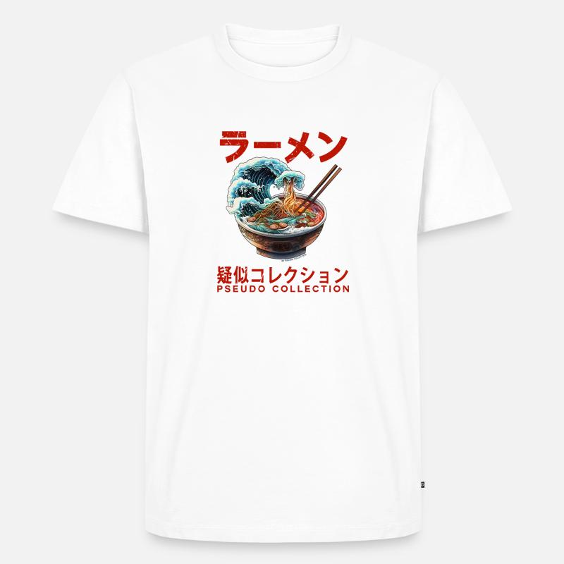 Pseudo Ramen Suppe - Männer Premium Bio T-Shirt - Weiß