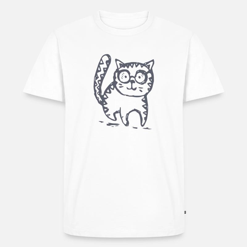 Katze - Männer Premium Bio T-Shirt - Weiß