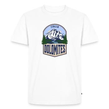Dolomites Italie Montagne Vintage - T-shirt Premium bio Homme - blanc - Devant - Nico (187cm)