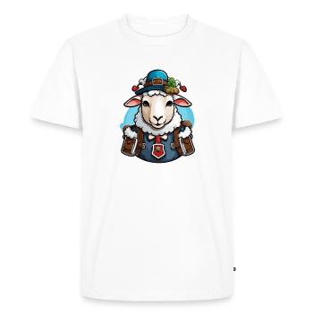 Lederhosen / Animal / Costume traditionnel / Tradition / Mouton - T-shirt Premium bio Homme - blanc - Devant - Nico (187cm)