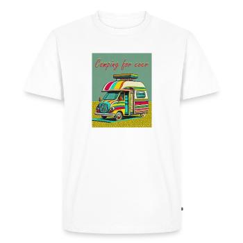 Camping pour toujours - T-shirt Premium bio Homme - blanc - Devant - Nico (187cm)