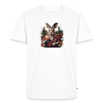 Kangourou Chaise longue Vacances Fun Plage Travail d’été - T-shirt Premium bio Homme - blanc - Devant - Nico (187cm)