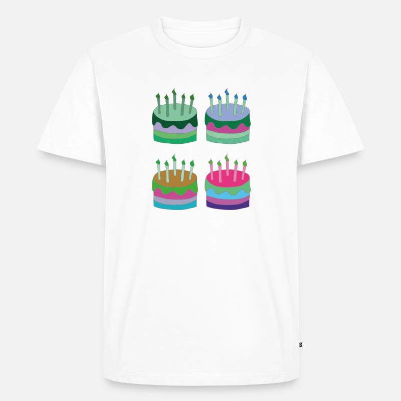 torten bunt - Männer Premium Bio T-Shirt - Weiß