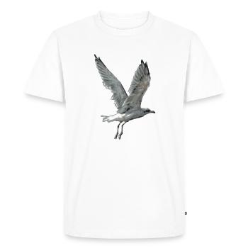 Seagulls can fly for hours - Men's Premium Organic T-Shirt - white - Front - Nico (187cm)