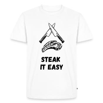 Steak for real grillers - Men's Premium Organic T-Shirt - white - Front - Nico (187cm)