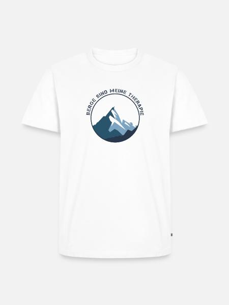 Berge sind meine Therapie - Männer Premium Bio T-Shirt - Weiß
