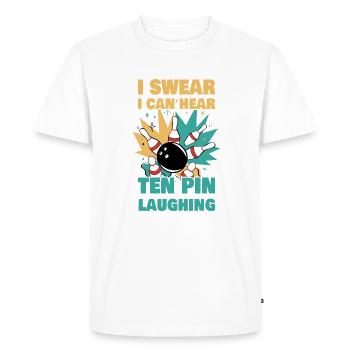 I Can Ten Pin Laughing Funny Bowling Team Bowler - T-shirt Premium bio Homme - blanc - Devant - Nico (187cm)