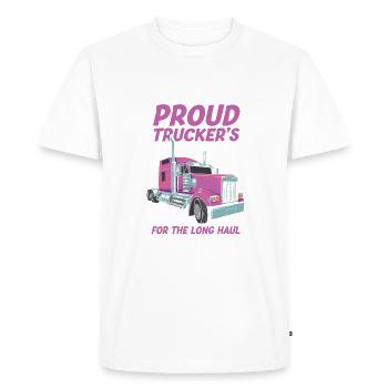 Funny Truckers Wife Truck Driver Wife - Men's Premium Organic T-Shirt - white - Front - Nico (187cm)