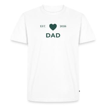 Papa fondé en 2026 - T-shirt Premium bio Homme - blanc - Devant - Nico (187cm)