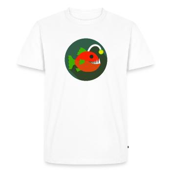 Poisson lanterne poisson d’eau profonde motif poisson grenouille - T-shirt Premium bio Homme - blanc - Devant - Nico (187cm)