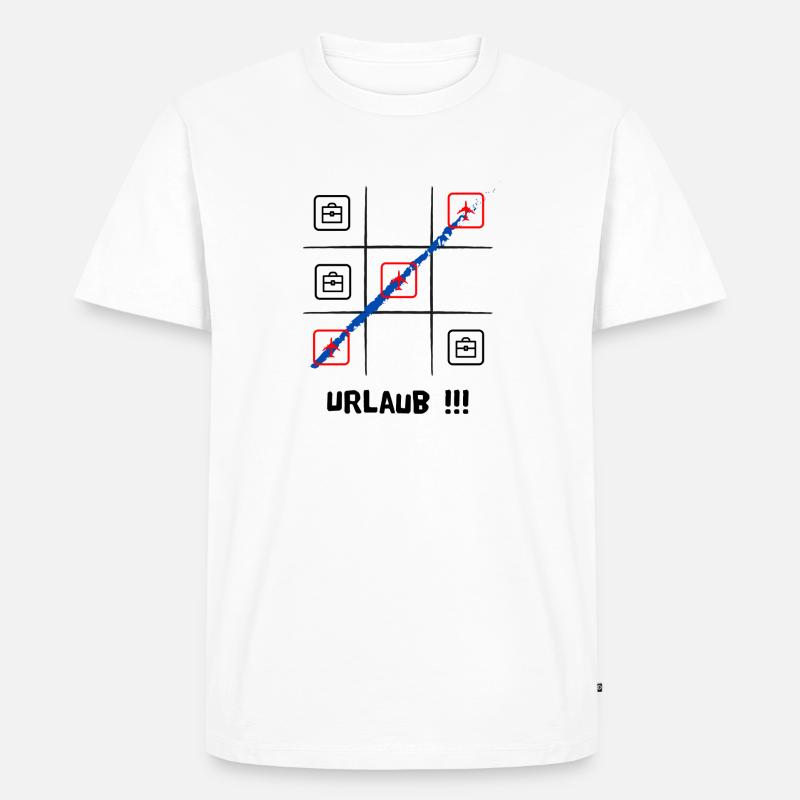 Tik tak to oder Käsekästchen, Urlaub oder Arbeit - Männer Premium Bio T-Shirt - Weiß