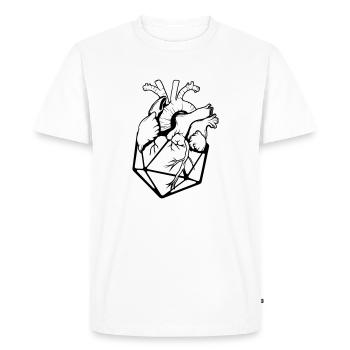 Stylo et papier cœur blanc - T-shirt Premium bio Homme - blanc - Devant - Nico (187cm)
