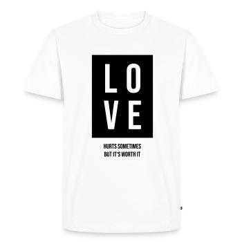 Love hurts gift - Men's Premium Organic T-Shirt - white - Front - Nico (187cm)
