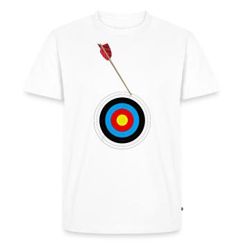 Flèche sur la cible - T-shirt Premium bio Homme - blanc - Devant - Nico (187cm)