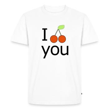 Kirschen Kirsche Cherry - Frutcht Obst - Comic you - Men's Premium Organic T-Shirt - white - Front - Nico (187cm)