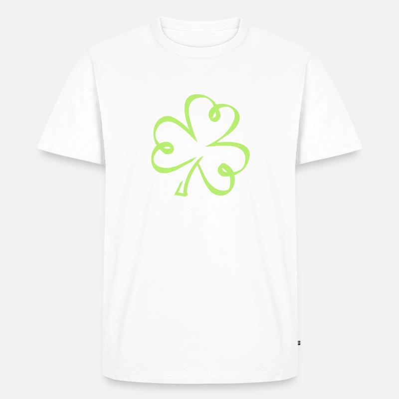 Shamrock - Männer Premium Bio T-Shirt - Weiß