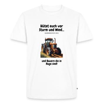 Manifestations paysannes - Manifestation paysanne 2024 T-shirt et vestes - T-shirt Premium bio Homme - blanc - Devant - Nico (187cm)