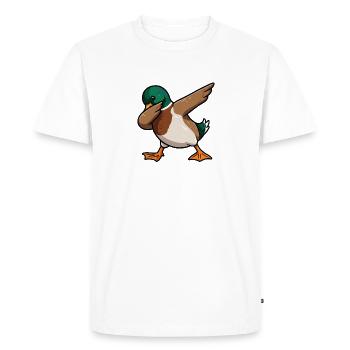 Je m’en fous - T-shirt Premium bio Homme - blanc - Devant - Nico (187cm)
