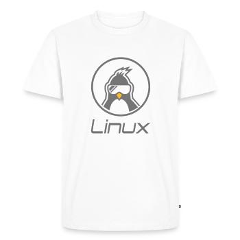 linux - T-shirt Premium bio Homme - blanc - Devant - Nico (187cm)