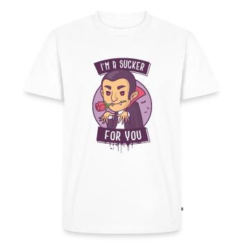 I'm a Sucker For You - Vampire Edition - Men's Premium Organic T-Shirt - white - Front - Nico (187cm)