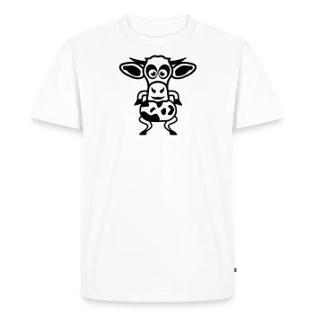 vache dessin 2 cartoon animaux 2810 - T-shirt Premium bio Homme - blanc - Devant - Nico (187cm)
