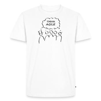 think agile - Men's Premium Organic T-Shirt - white - Front - Nico (187cm)
