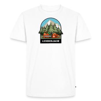 Bûcheron - Tronçonneuse - T-shirt Premium bio Homme - blanc - Devant - Nico (187cm)