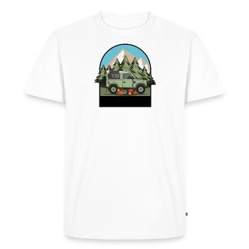 Bûcheron - Votre nom - T-shirt Premium bio Homme - blanc - Devant - Nico (187cm)