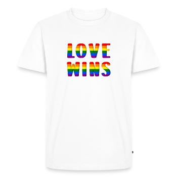 L’amour gagne LGBTQ - T-shirt Premium bio Homme - blanc - Devant - Nico (187cm)
