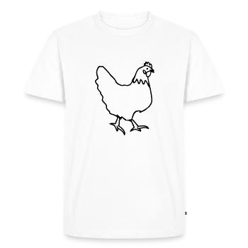 Henne Huhn Hüner - Men's Premium Organic T-Shirt - white - Front - Nico (187cm)
