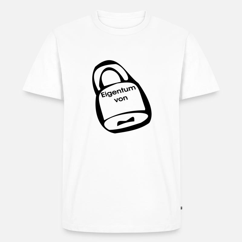 Vorhängeschloss Eigentum - Männer Premium Bio T-Shirt - Weiß