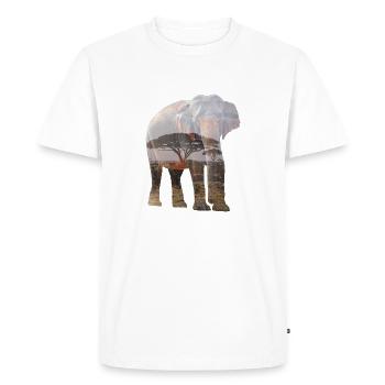 éléphant - T-shirt Premium bio Homme - blanc - Devant - Nico (187cm)