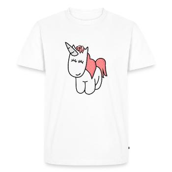 Unicorn licorne - T-shirt Premium bio Homme - blanc - Devant - Nico (187cm)