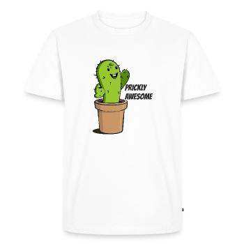 Cactus / cactus prickly awesome (DDP) - Men's Premium Organic T-Shirt - white - Front - Nico (187cm)