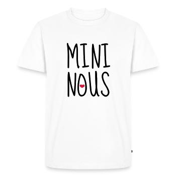 Mini Nous - Naissance - Bébé - Papa - Maman - T-shirt Premium bio Homme - blanc - Devant - Nico (187cm)